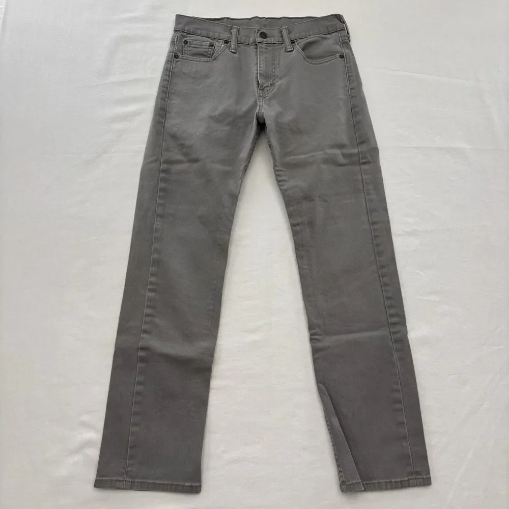 Levis 513 Jeans Mens Size 28x30 Gray Denim Straight Leg Levi’s Stretch Casual